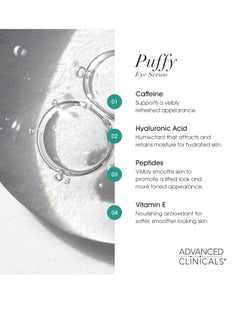 Advanced Clinicals Advanced Clinicals Puffy Eye Under Eye Serum | Visible Anti Aging Brightening Vitamin C + Caffeine Serum Helps Improve Look Of Puffiness, Fine Lines, Dark Circles, & Uneven Skin Tone, 1.75 Fl Oz  - Image 2