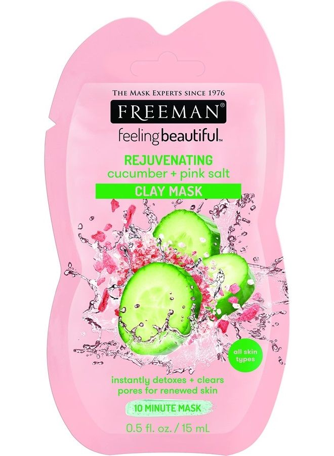 Freeman Facial Cucumber + Pink Salt Clay Mask Pack, Pack of 1 - Image 1
