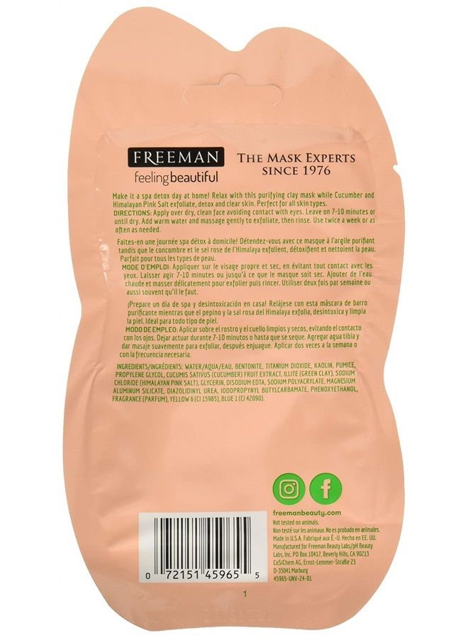 Freeman Facial Cucumber + Pink Salt Clay Mask Pack, Pack of 1 - Image 2
