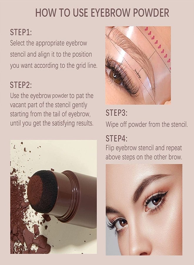 VBA Eyebrow Powder & Hair Root Touch Up Eyebrow Stamp Kit (2.DARK BROWN) - Image 4