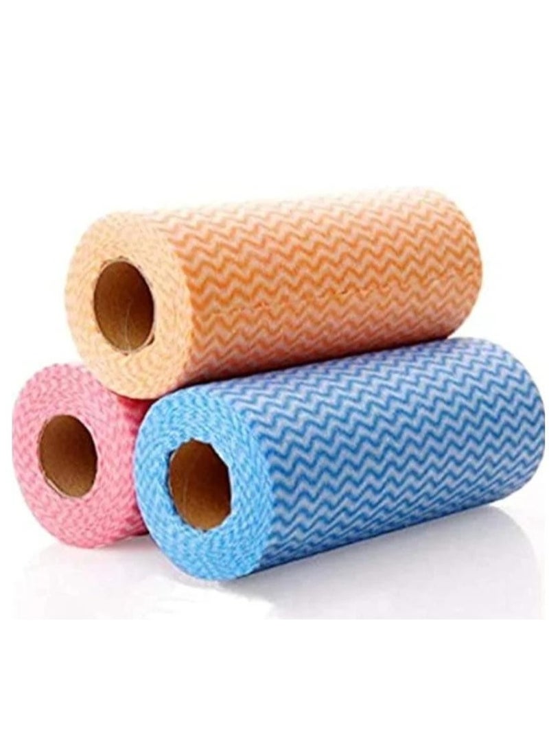 Generic - Multi-Purpose Cleaning Wipes Rolls - Reusable Kitchen Towels (Multi-Colored) - Image 1