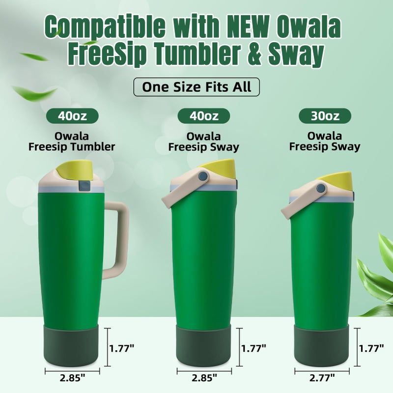 BKBY 2PCS Silicone Boot Compatible with Owala 30oz & 40oz FreeSip Sway Bottles & Tumblers, Protective Anti-Slip Bottom Cover Sleeve for Freesip Sway Tumbler (Putting Green) - Image 2
