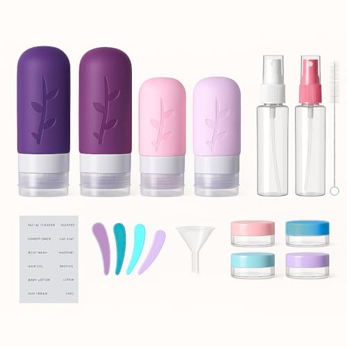 Tocelffe TSA Approved Travel Containers for Toiletries Leak Proof Silicone Bottles Refillable Liquid Travel Essentials for Shampoo Conditioner Lotion - Image 3