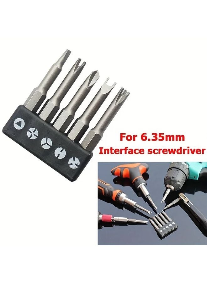 5 قطع مجموعة مفكات غير منتظمة شكل حرف U ونوع Y وبتات مثلثة متقاطعة أداة - Image 5