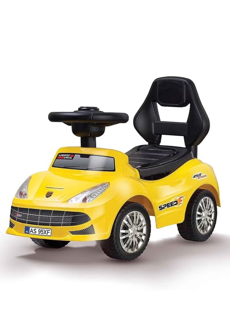 تيك تويز سيارة أطفال سباق دفع يدوي 3 في 1 – لعبة ركوب وتعليمية مع مقعد مريح ومسند ظهر ومقود للتوجيه وتخزين داخلي - Image 1