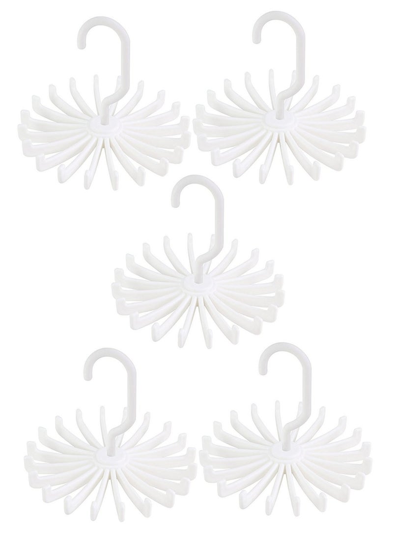 5Pcs 360 Degree Twirl Ties Rack Organizer Belt Hanger Hook Closet Organizer - Image 1