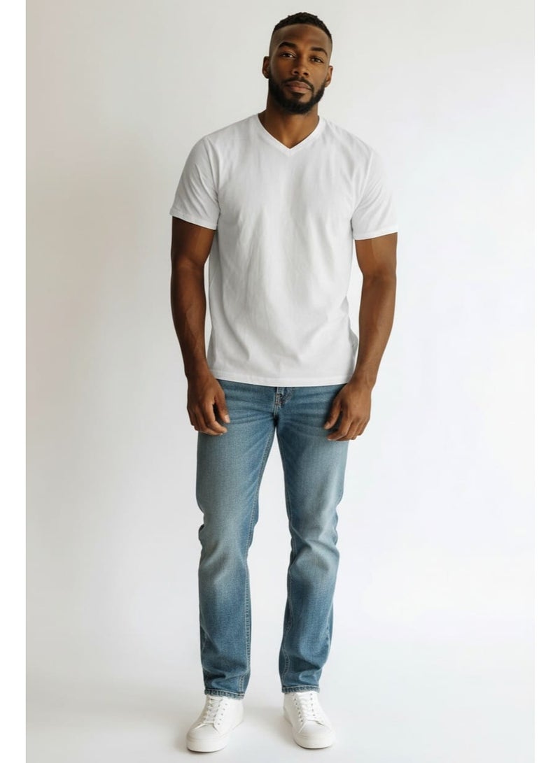 Eiffel Men’s V-Neck Undershirt made from 100% premium Syrian cotton, soft, breathable, and comfortable for everyday wear under shirts and formal clothing. - Image 3