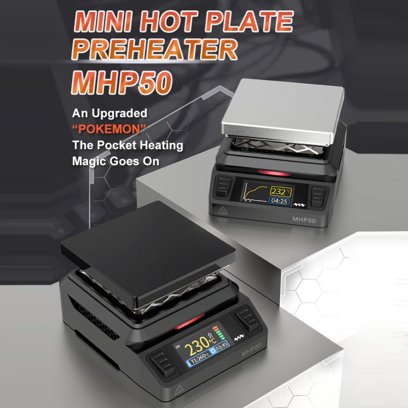 Miniware Constant Temperature Heating Platform 50*50mm Enlarged Heating Area Built-in Cooling Fan 160*80 LCD Display Segmented Heating Design with Firmware Upgrade Function - Image 2