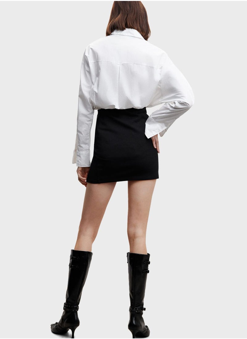 MANGO - High Waist Mini Skirt - Image 1