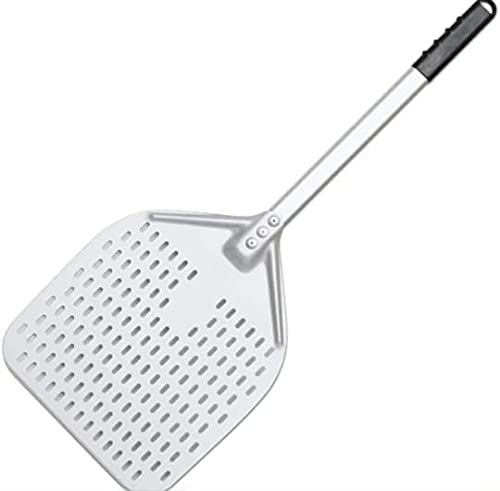 THW THW 12x14 Pizza Peel with 31 Handle HandFinished Professional Aluminum Pizza Paddle 100 FoodGrade NonStick Baking Shovel for Pizza Bread Pastries Durable Plastic Handle Silver  - Image 1