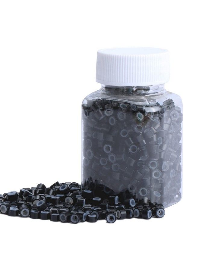 NIACONN 1000Pcs Micro Link Beads 5Mm For Hair Extensions Silicone Lined Beads Micro Link Rings Hair Extensions Tool Black - Image 2