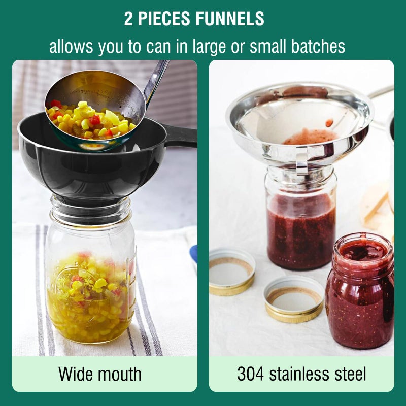 LEONICE Canning Supplies Starter Kit - Water Bath Canning Pot with Rack,Stainless Steel Canner Kit Set Tools: 2pcs Funnels,3 in 1 Lid Lifter,Ladle,Tongs,Silicon Gloves & Accessories Equipment for Beginner - Image 5