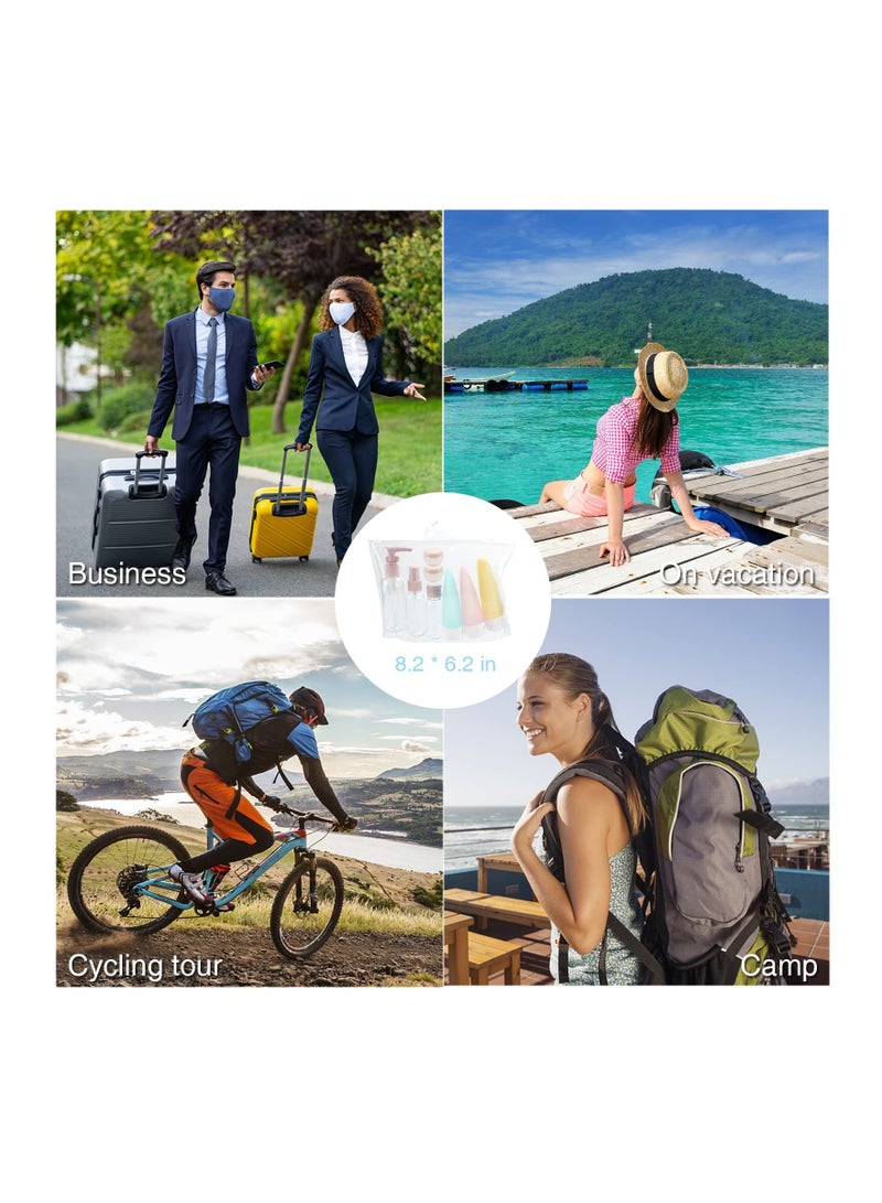 KASTWAVE Travel Bottles for Toiletries 11 PCS, Plastic Travel Size Refillable Containers for Liquid Shampoo, Lotion, Cream, Dispenser Accessories Kit, Leak Proof - Image 5