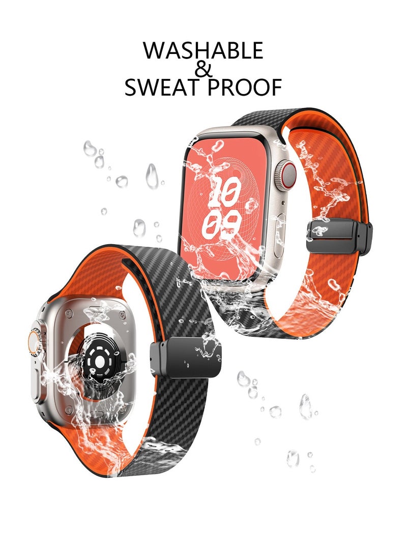 X-level Bands Compatible with Apple Watch 38mm 40mm 41mm Series 9/8/7/SE/6/5/4/3/2/1 IWatch Ultra/Ultra 2/ Silicone Strap With Magnetic folding Buckle, Quick Release Silicone Straps for Women Men - Image 4