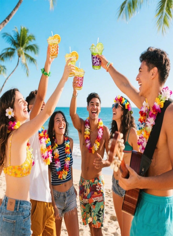 Atonofun 72 Pack Hawaiian Luau Party Decorations Cups -14OZ Disposable Tropical Party Cups for Hawaiian Luau Beach Theme Birthday Party Decorations - Image 5