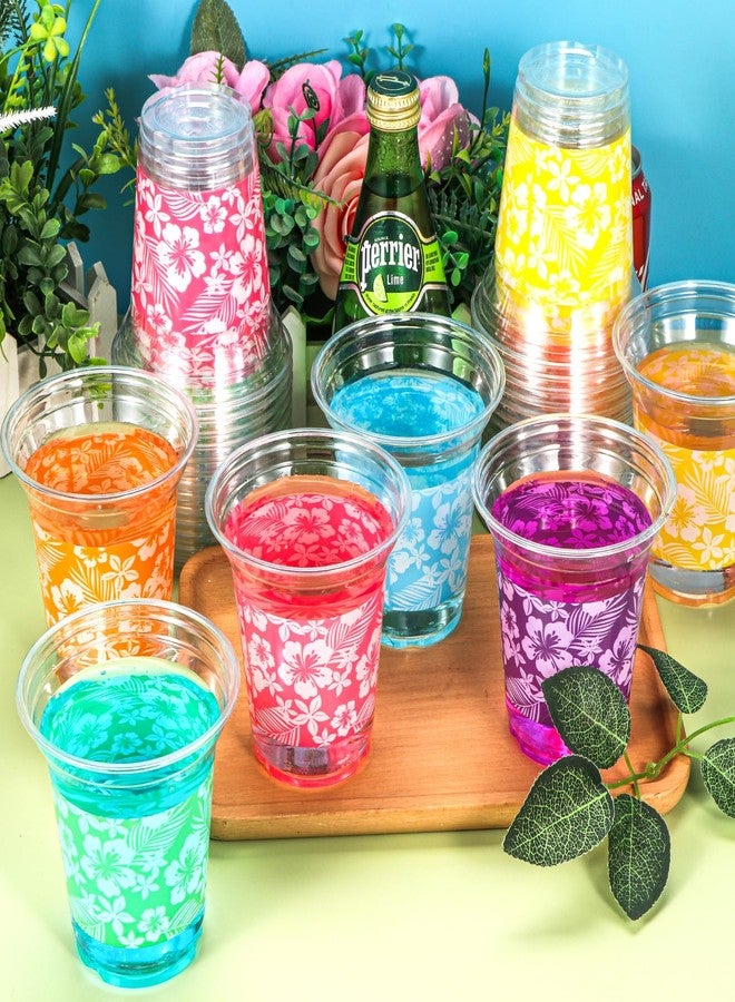 Atonofun 72 Pack Hawaiian Luau Party Decorations Cups -14OZ Disposable Tropical Party Cups for Hawaiian Luau Beach Theme Birthday Party Decorations - Image 4