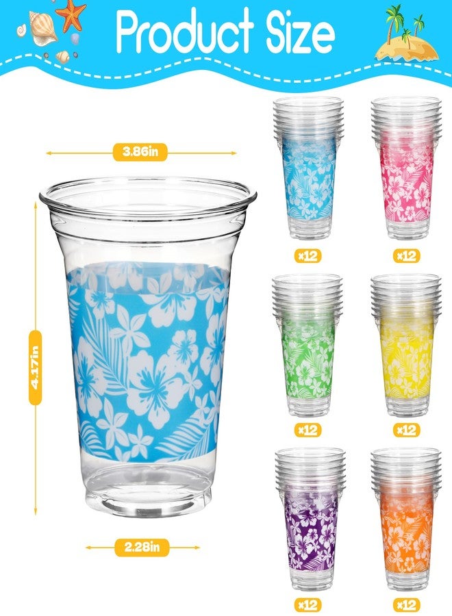 Atonofun 72 Pack Hawaiian Luau Party Decorations Cups -14OZ Disposable Tropical Party Cups for Hawaiian Luau Beach Theme Birthday Party Decorations - Image 3