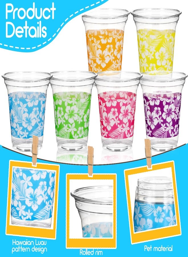Atonofun 72 Pack Hawaiian Luau Party Decorations Cups -14OZ Disposable Tropical Party Cups for Hawaiian Luau Beach Theme Birthday Party Decorations - Image 2