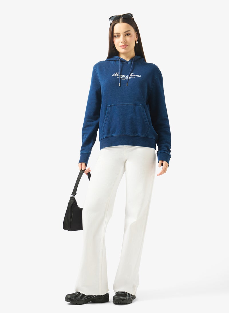 GUESS Logo Detail Drawstring Hoodie - Image 4