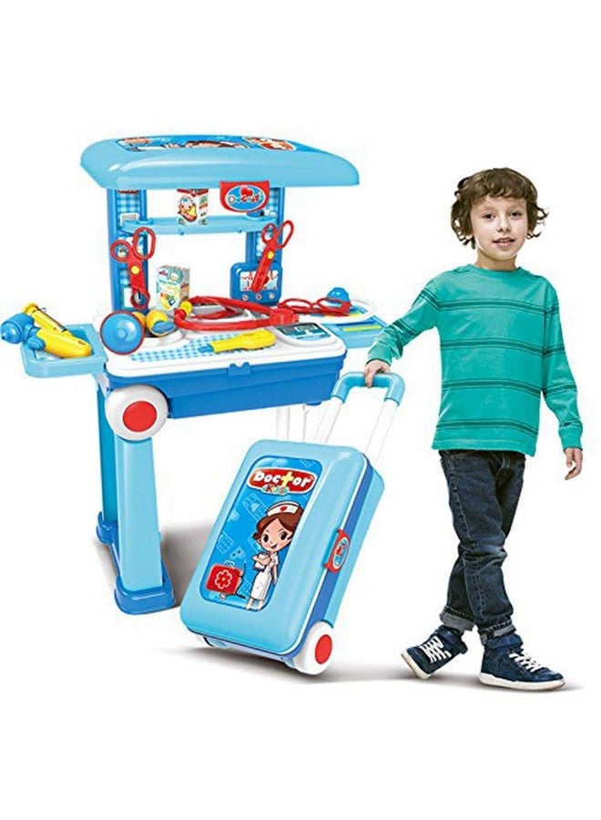 ماياترا مجموعة ألعاب الطبيب الصغير من ماياترا، صندوق عمل، صندوق طبي 2 في 1 مع حقيبة سفر بعجلات - Image 1