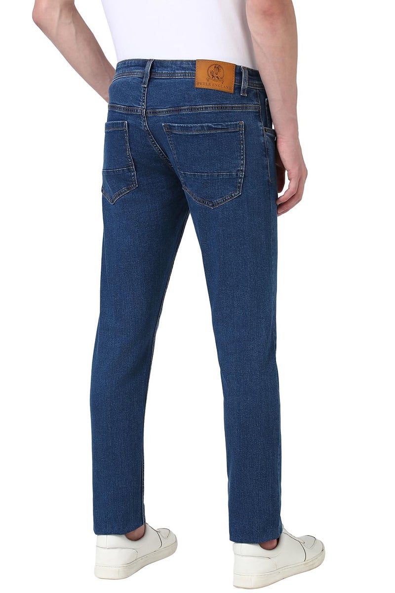 Peter England Men Mid Rise Skinny Jeans (PJDNCSKPZ43954_Blue, 38 - Image 3