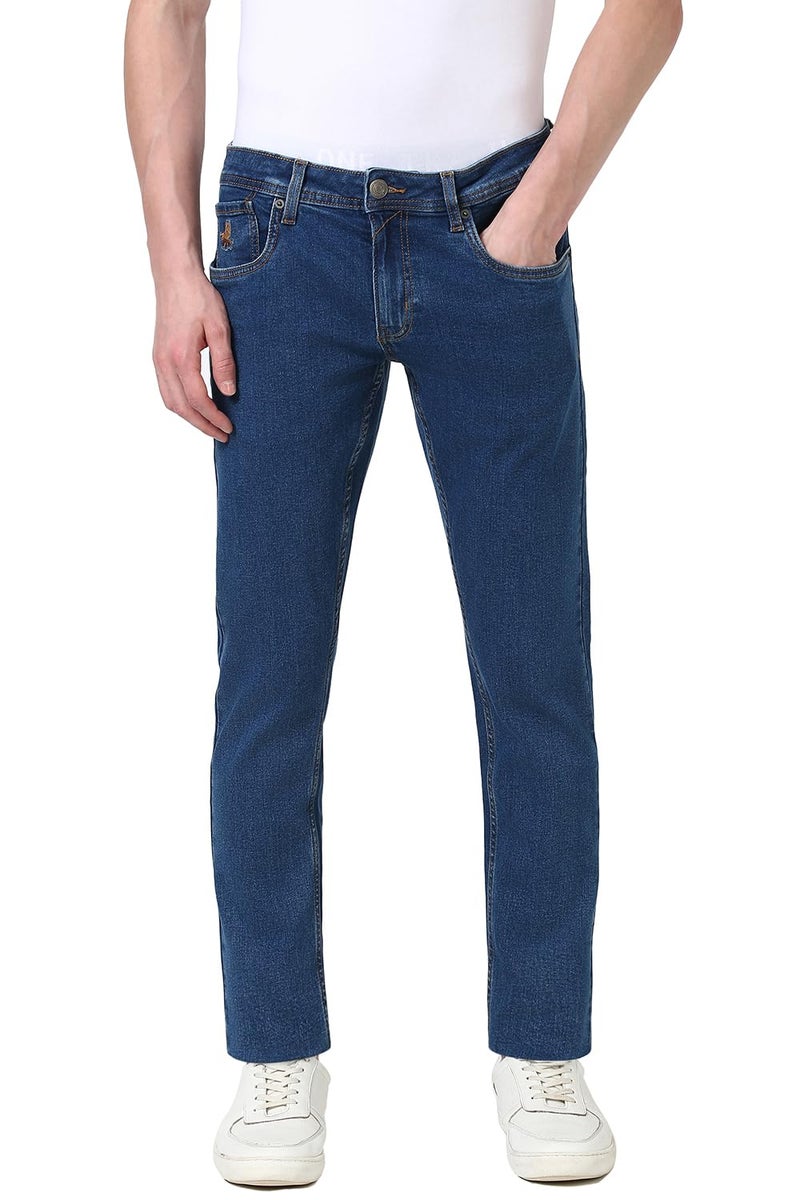 Peter England Men Mid Rise Skinny Jeans (PJDNCSKPZ43954_Blue, 38 - Image 1