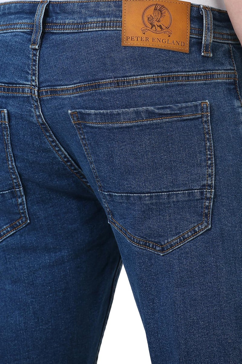 Peter England Men Mid Rise Skinny Jeans (PJDNCSKPZ43954_Blue, 38 - Image 4