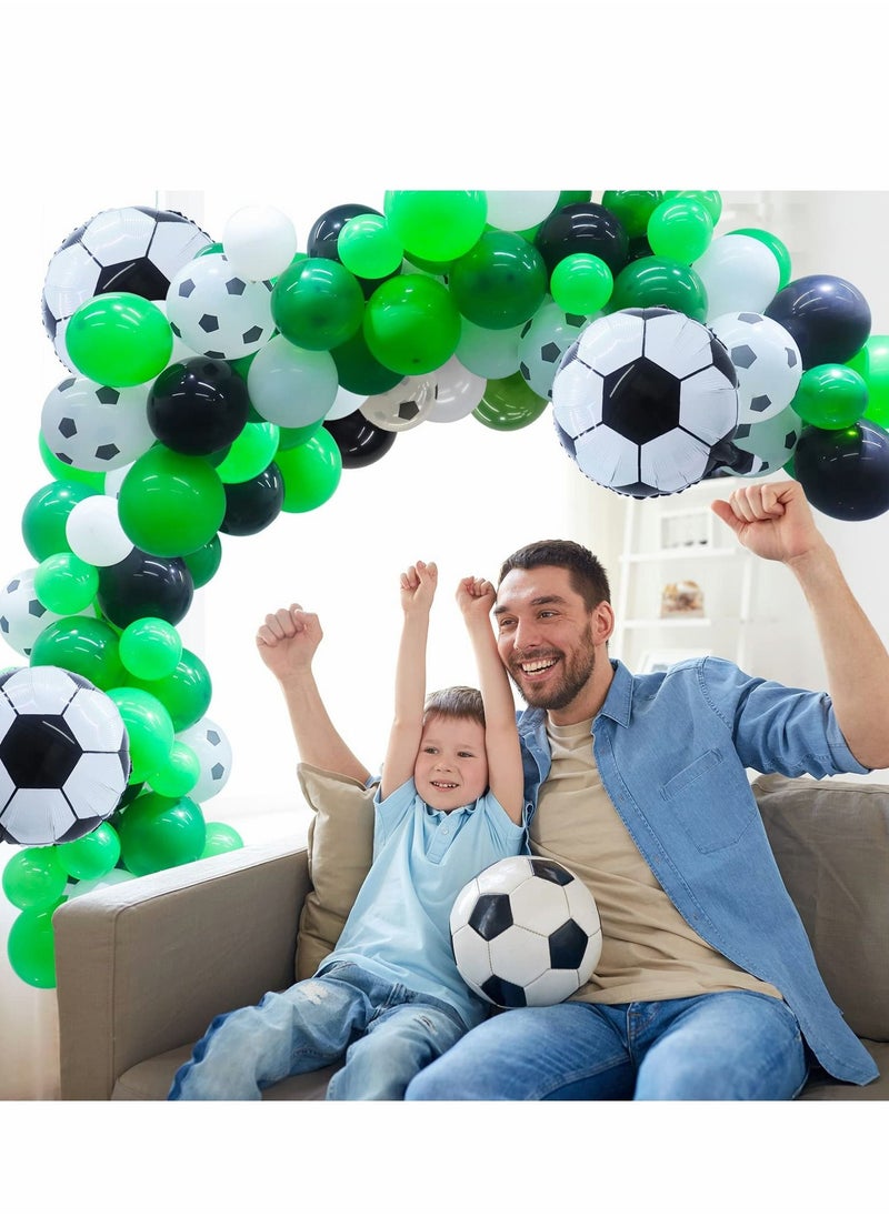 Excefore Soccer Balloons Arch Garland Kit - 106 Pcs Soccer Balloons for Soccer Party Decorations, Large Soccer Foil Balloons for Football Soccer Theme Kids Birthday Party World Cup Decorations  - Image 2