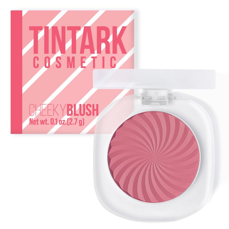 TINTARK Cheeky Blush Compact for Face Cheeks, Talc Free Blusher Palette, Matte Powder Makeup, Natural Healthy, Mauve Pink Magenta Peach Red, Vegan Cruelty Free - Image 1