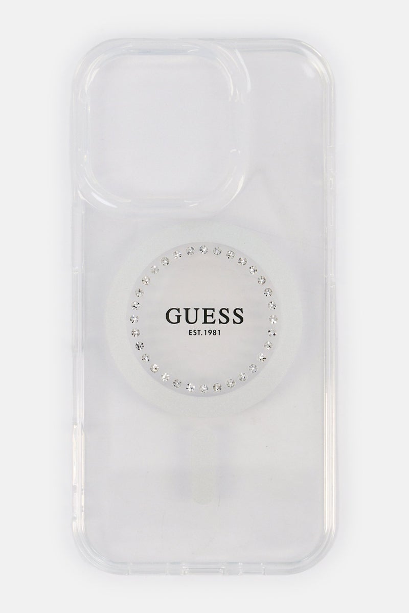 GUESS iPhone 16 Pro Magsafe Metallic Protective Case, Transparent - Image 1