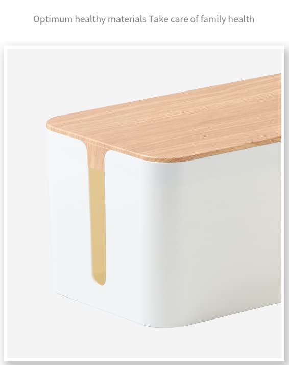TIPAKKA Desk Organizer for Office Hone Work Place use Cable Wire Organizer 325 13 135 White Wooden Type lid Medium White - Image 3