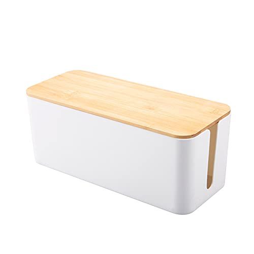 TIPAKKA Desk Organizer for Office Hone Work Place use Cable Wire Organizer 325 13 135 White Wooden Type lid Medium White - Image 2