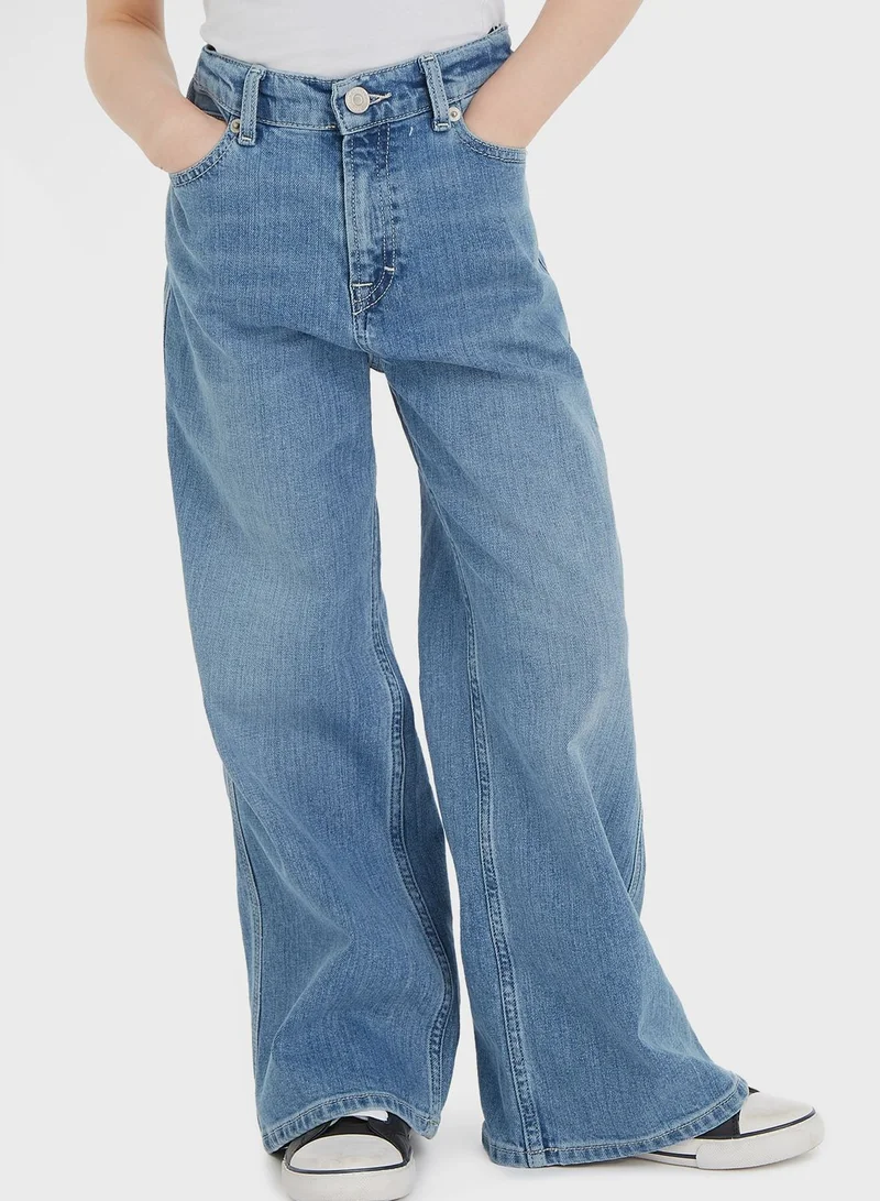 TOMMY HILFIGER Kids Mid Wash Relaxed Jeans