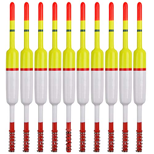 OROOTL Fishing Floats and Bobbers Wood Slip Bobbers for Fishing Balsa Floats Spring Slip Bobbers for Crappie Catfish Panfish Walleyes Fishing Tackle Accessories 10 Pack - Image 1