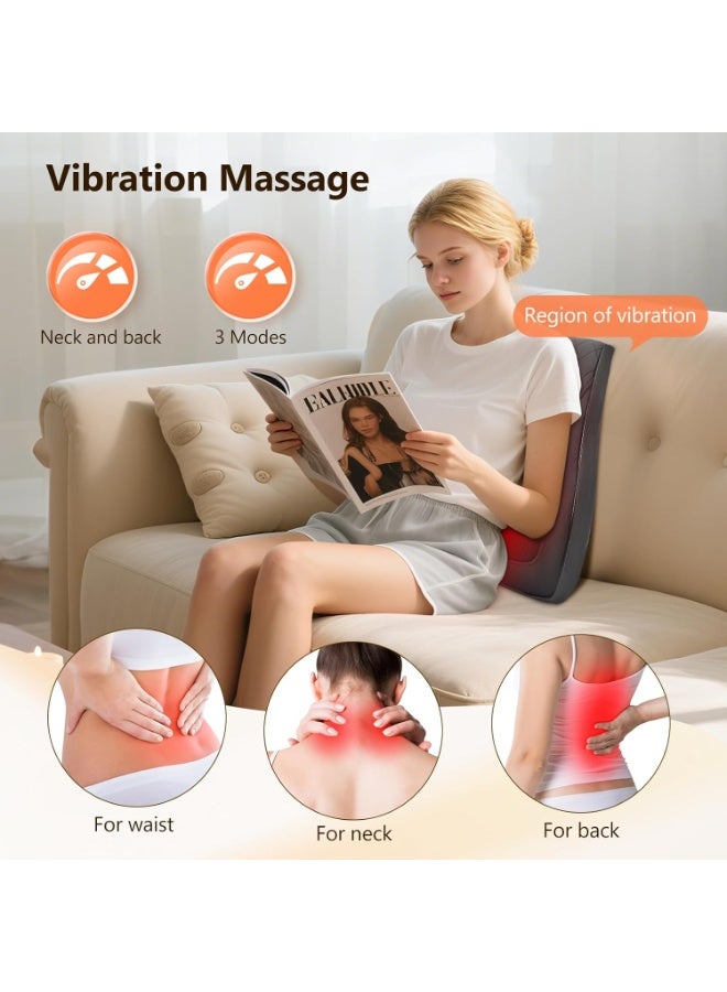 لويام مسالك الظهر مع وسادة تدليك العجن ثلاثية الأبعاد للحرارة للرقبة الخلفية الكتف تخفيف ألم الساق الأنسجة العميقة مثالية للمكتب المنزلي واستخدام السيارة - Image 2