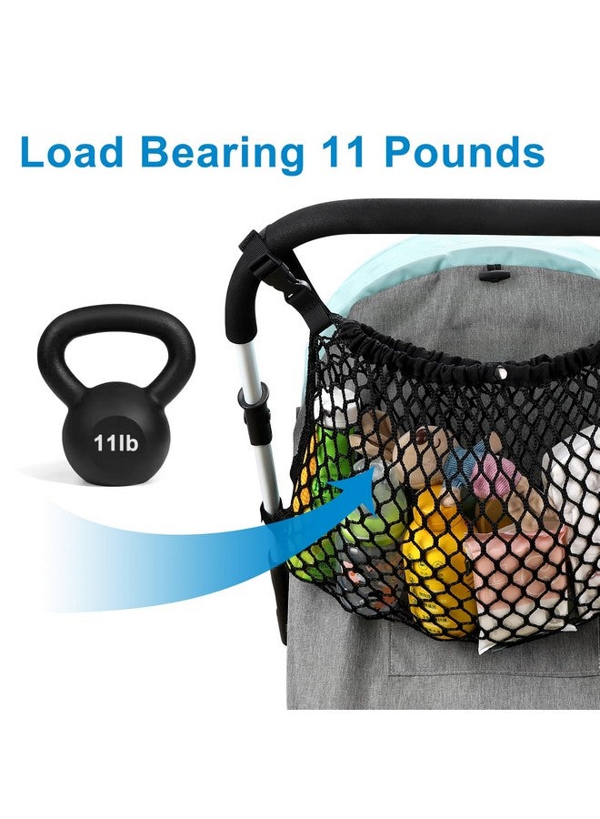 accmor منظم عربة أطفال أكمور العالمي، حقيبة شبكية من البوليستر تناسب عربات Uppababy و Nuna و Britax و Doona، شبكة تخزين قابلة للتعديل وغير قابلة للانزلاق، ملحقات عربة الأطفال - Image 4