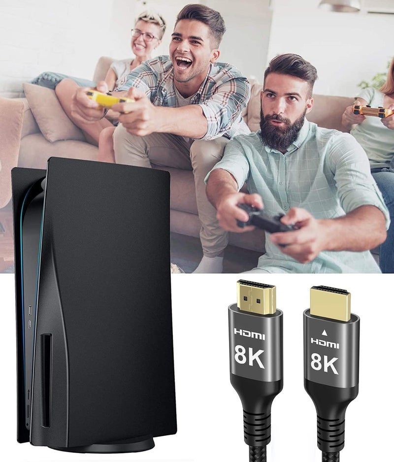 Ubluker كابل 8K HDMI بطول 15 متر، كابل HDMI مضفر من النايلون عالي السرعة 4k@120 هرتز 8k@60 هرتز eARC ARC Dolby Atmos HDR10+ HDCP2.3 متوافق مع ألعاب الكمبيوتر PC Monitor Speaker Mac PS5 Xbox - Image 5