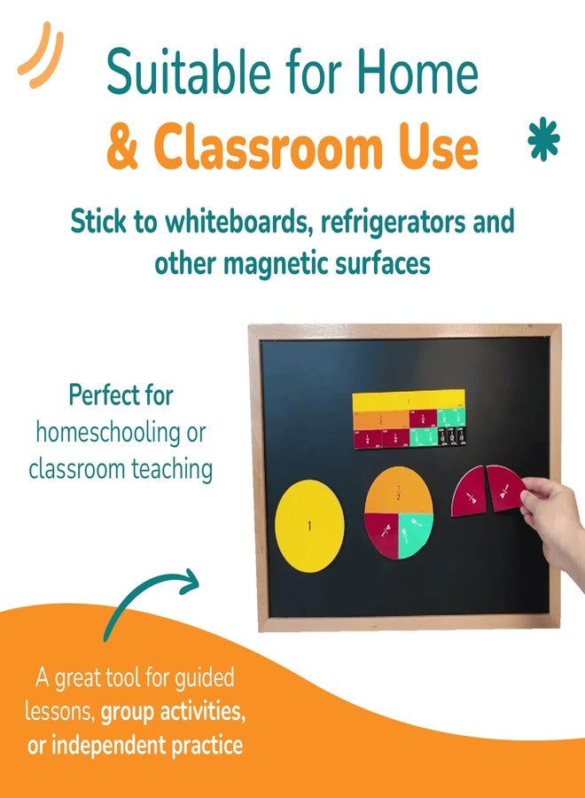 Channie's Channie’s Magnetic Fraction Tiles Set, 156-Piece Hands-On Math Learning Tool for Kids, Visual Fraction Manipulatives for Whiteboards & Magnetic Surfaces, Homeschool & Classroom Educational Supplies - Image 5