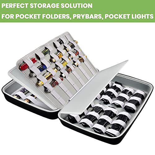 ALKOO Knife Display Case for 44 Pocket Knives, Portable Storage Organizer Box for Collectors, Large Carrying Holder for Folding EDC, Hunting & Camping Gears (Box Only) - Image 2