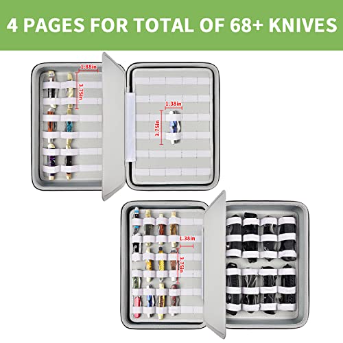 ALKOO Knife Display Case for 44 Pocket Knives, Portable Storage Organizer Box for Collectors, Large Carrying Holder for Folding EDC, Hunting & Camping Gears (Box Only) - Image 4