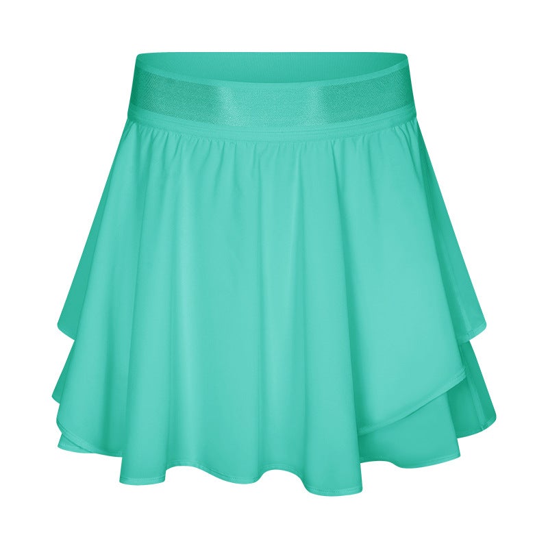 Generic Summer Elastic Sports Skirt-Shorts with Pockets DK330 Green - Image 1