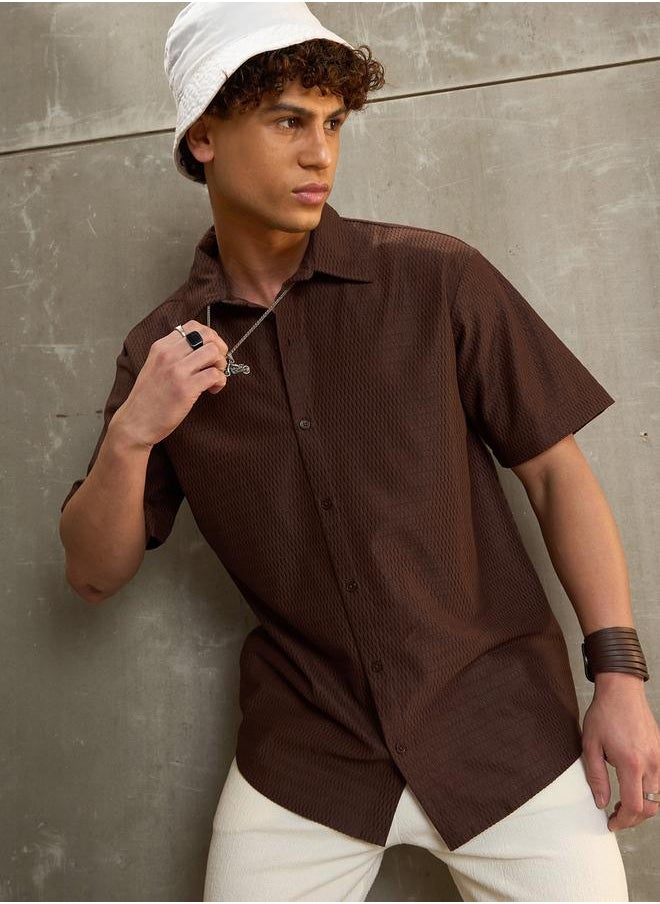 SASSAFRAS Sassafras Brown Relax Fit Short Sleeve Shirt  - Image 1