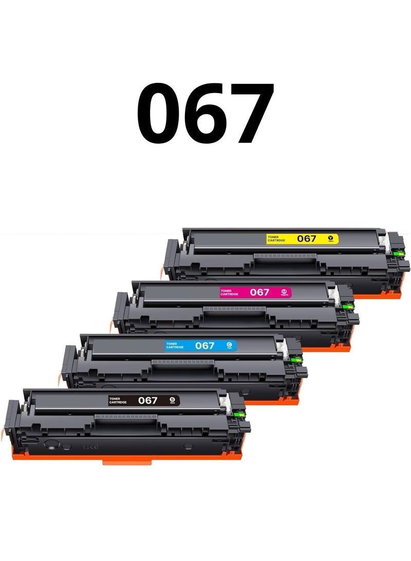 طقم خراطيش حبر كانون 067 – بديل لمجموعة حبر Canon 067 يعمل مع طابعات Canon ImageClass MF656Cdw وMF654Cdw وMF653Cdw وLBP632Cdw – أربع خراطيش (أسود، سماوي، أصفر، أرجواني) - Image 1