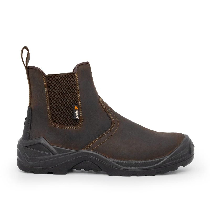 Xpert Xpert - Defiant S3 Safety Dealer Boots. Pull On Chelsea Steel Toe Cap Shoes, Comfortable And Water Resistant Work Boots For Men With Midsole Design For Safety and Ankle Support (UK 9) - Image 1