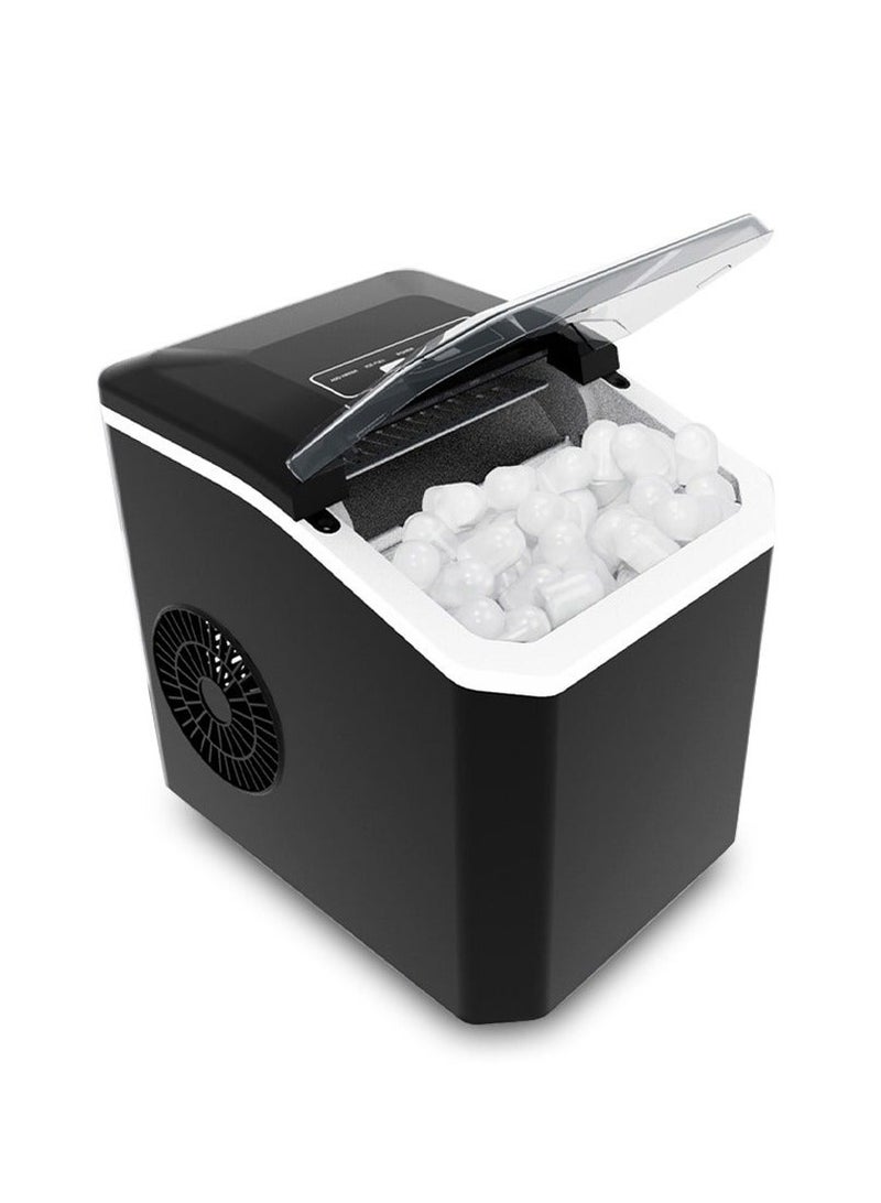 ET-LIFE Ice Maker Countertop, Self-Cleaning Ice Maker with Scoop and Basket, 9 Cubes in 6 Mins, 12Kg/24H, Portable Small Ice Machine with Scoop and Basket for Home kitchen Office Party - Image 1