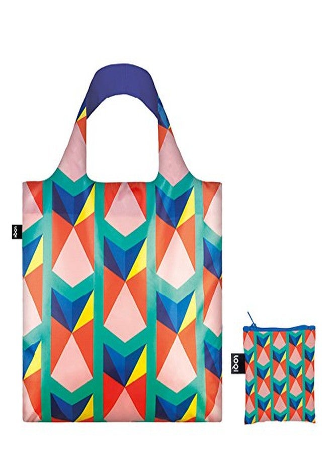 LOQI Geometric 2 Triangles Reusable Shopping Bag, Multicolor - Image 2