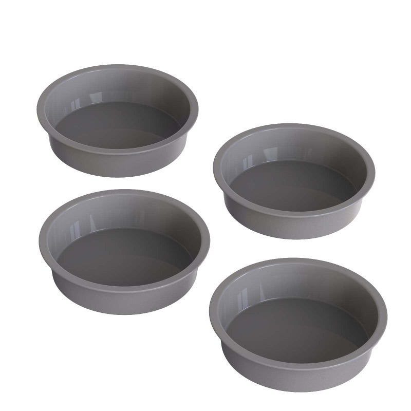 KEYFIVE Silicone 5 Inch Cake Pan Round Set of 4 Silicone Small Cake Pans Round 5 Inch Nonstick Smash Cake Pans Quick Release 5 IN Cake Pan for Baking Small Cakes