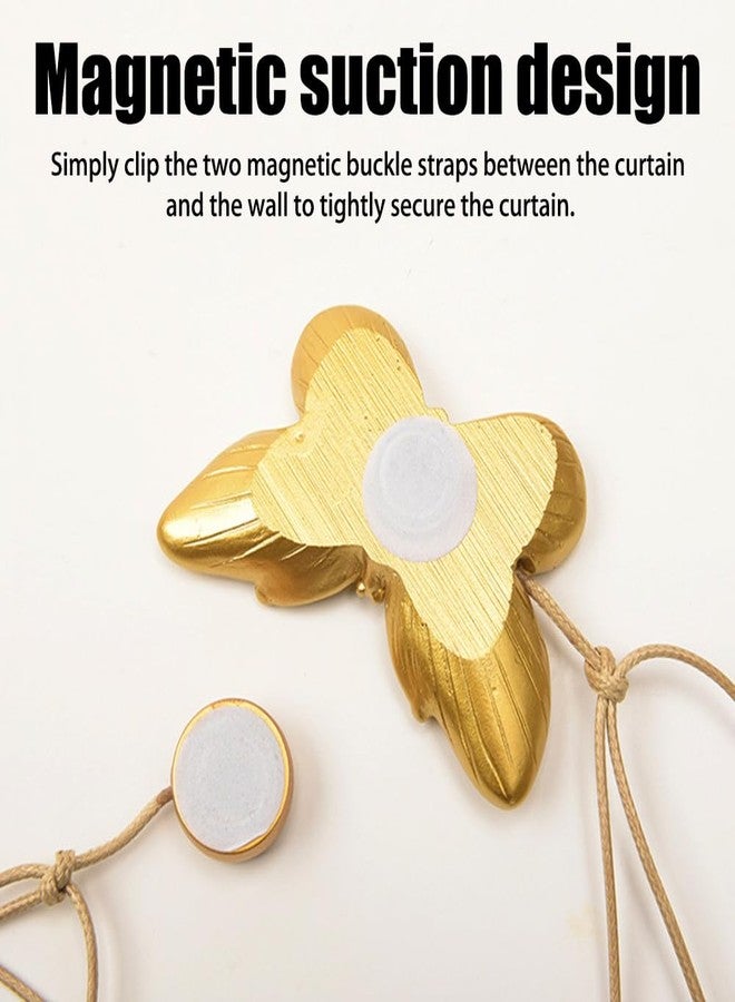 DONGKER 2 PCS Curtain Holdbacks,Resin Magnetic Butterfly Curtain Tie Back Clips for Outdoor Home Office Fixed Curtains - Image 3