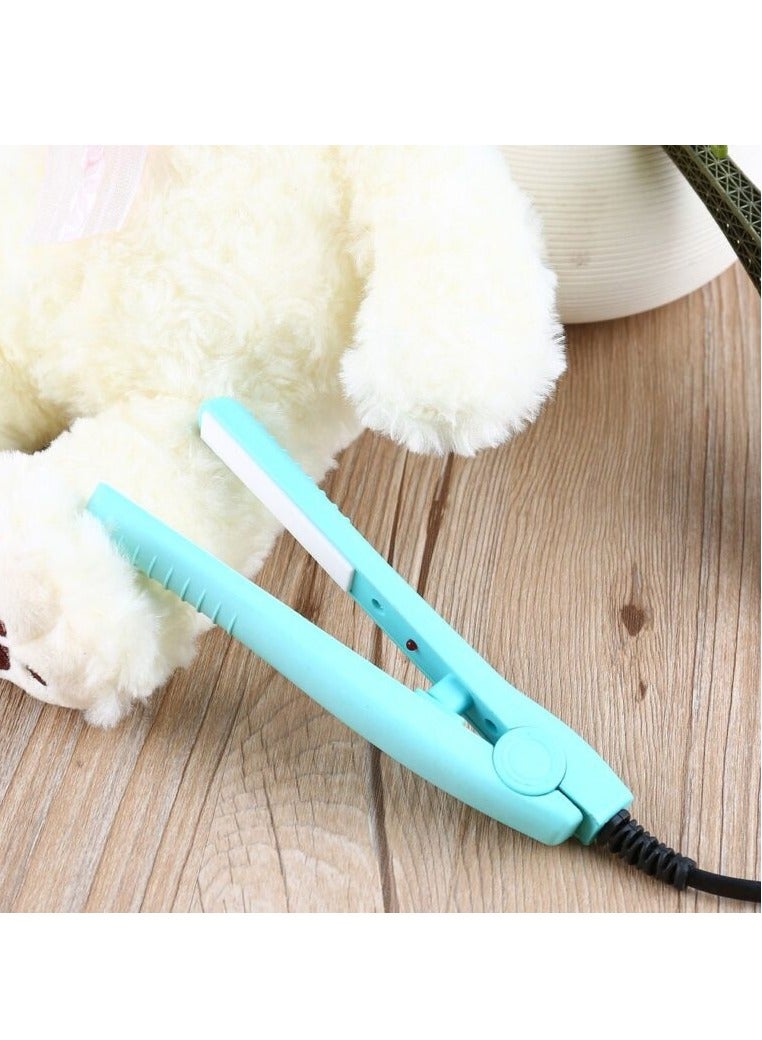 Mini Portable Hair Straightener - Light Blue Color - Image 1