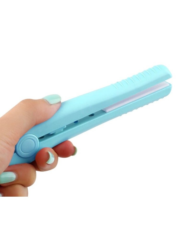 Mini Portable Hair Straightener - Light Blue Color - Image 2